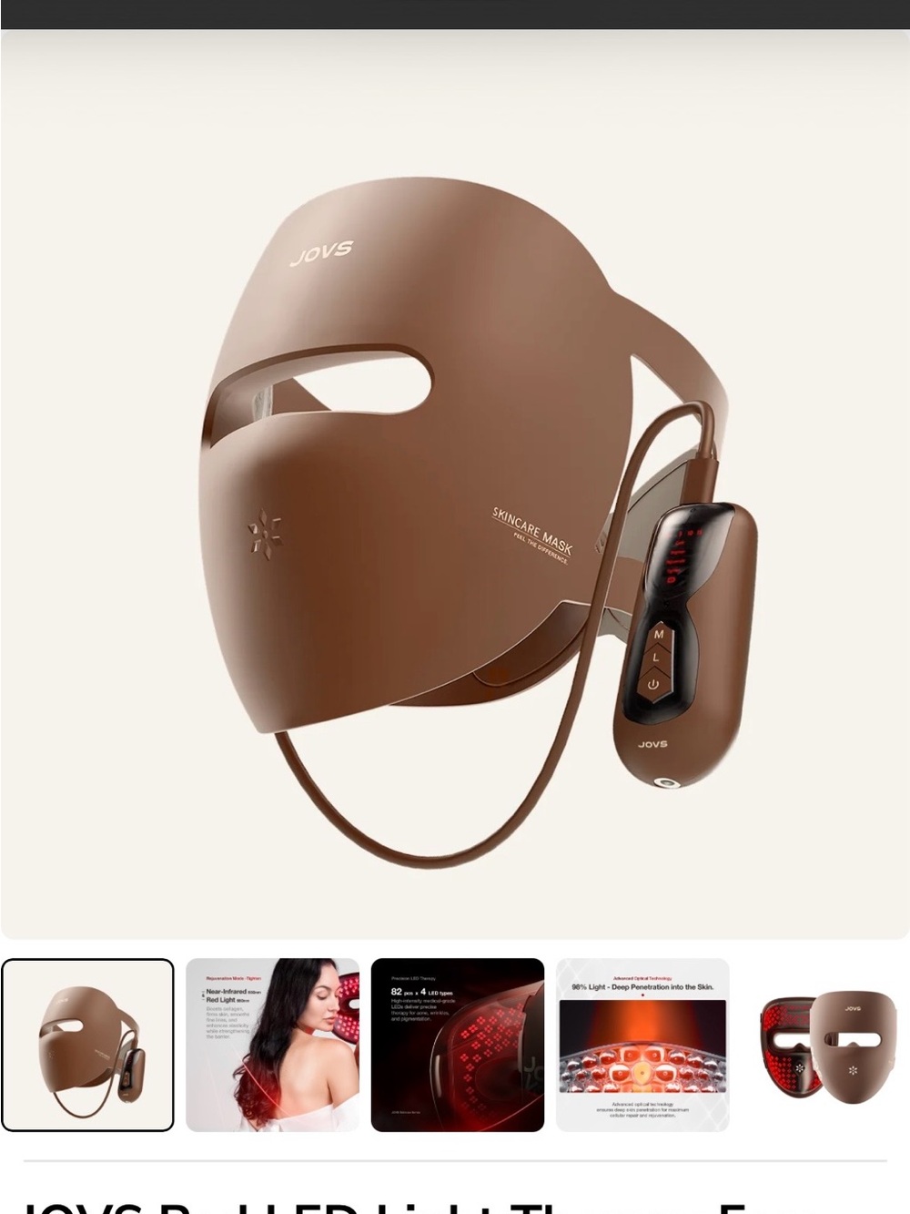 Brown LED Skincare Mask with Controller